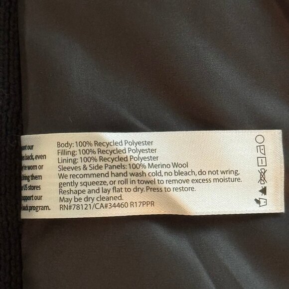 Eileen Fisher Black Hooded Merino Wool with Puffer Jacket, Black, XS - Picture 9 of 10